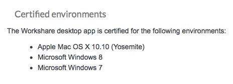 Workshare Certified Environments
