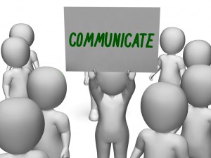 Communicate Sign Showing Speaker Or Discussion