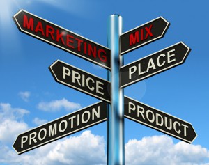 Marketing Mix Signpost With Place Price Product And Promotion