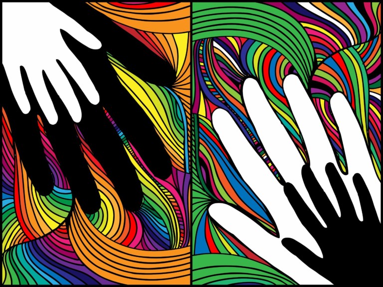 sketch-of-hand-on-abstract-background-vector-illustration