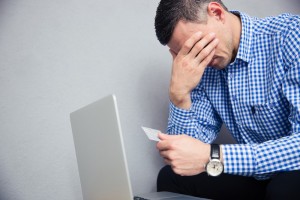 Man stressed with Credit -credit score info