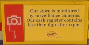 Store Monitored Sign - convenience store business