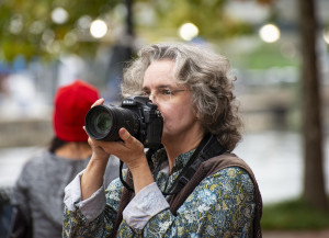 Female photographer with camera