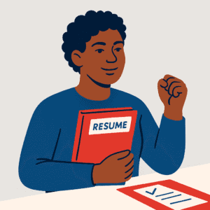 A flat-style editorial illustration of a hopeful Black woman standing confidently with arms crossed, symbolizing resilience and readiness to rebuild through entrepreneurship. Clean background with space to draw focus on her determination.