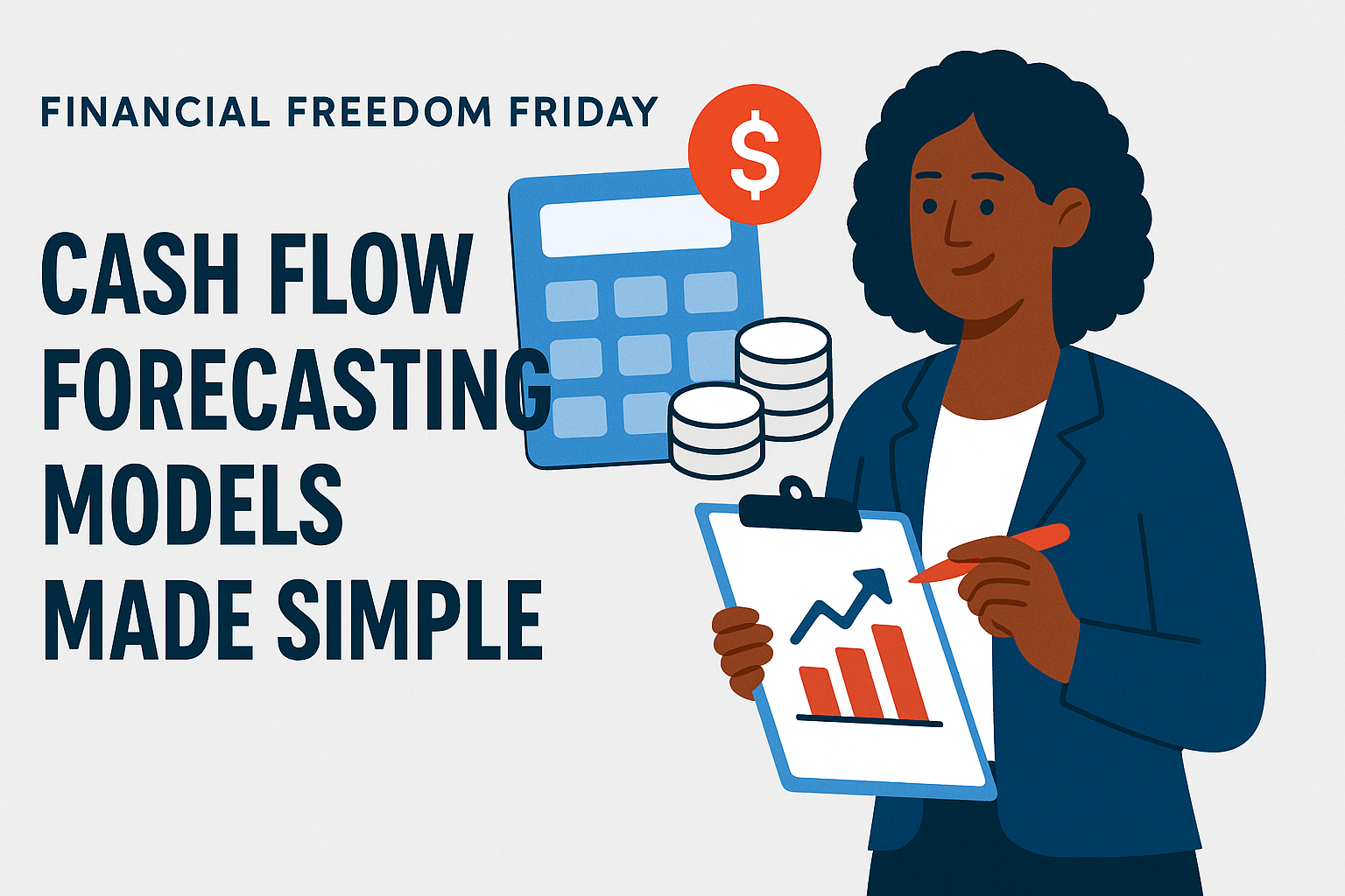 A confident Black woman sits at a desk reviewing financial projections and charts.